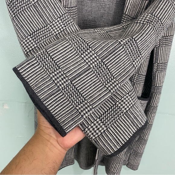 J‎ Crew Sophie Open Front Sweater Blazer Glen Plaid Wool Blend Sz M - Picture 5 of 6